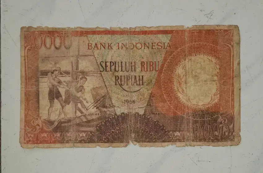 Rp 10.000,- merah thn 1964, murah meriah