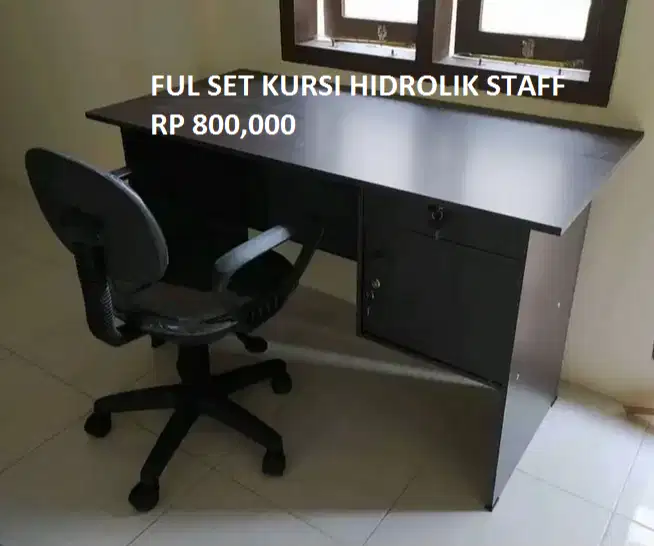 ready stok set kursi hidrolik dan meja tulis kantor meja admin minimli