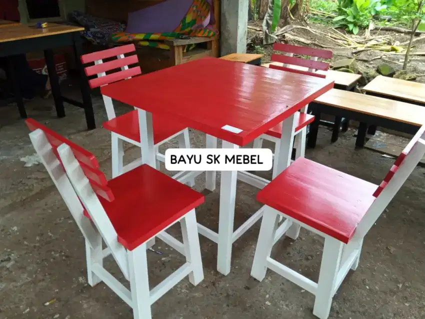 Set meja kursi cafe kedai warmindo dll