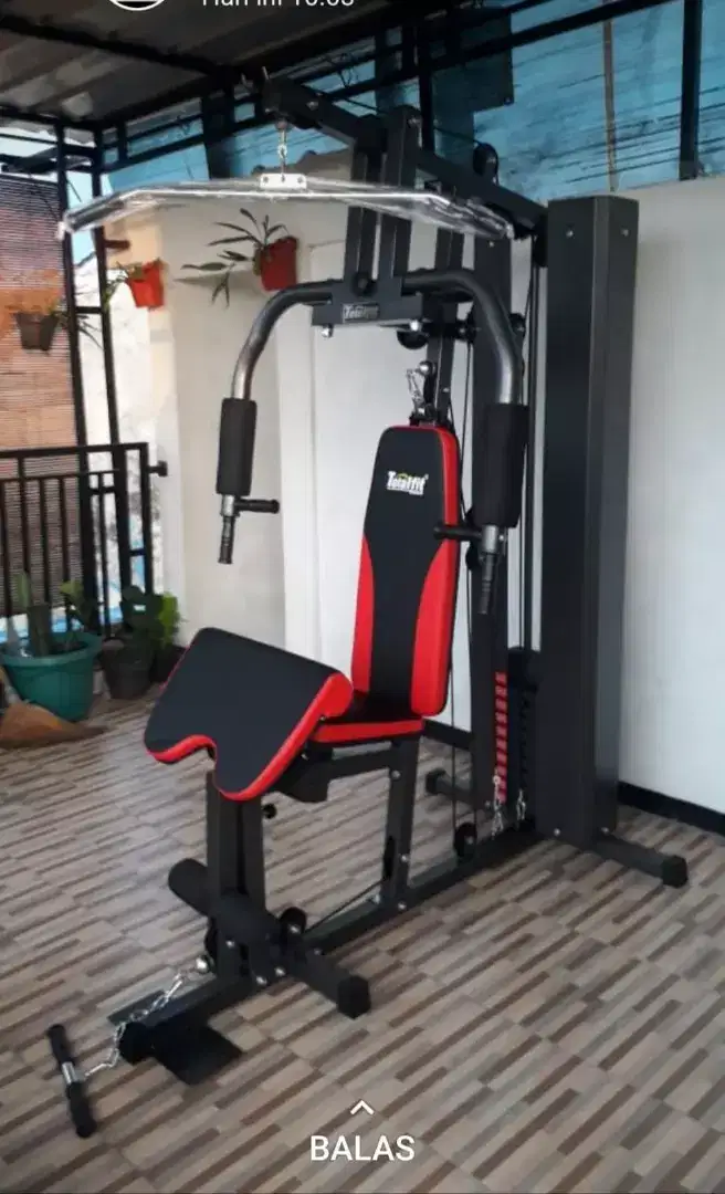 Alat fitnes Home gym dengan beban 75 kg