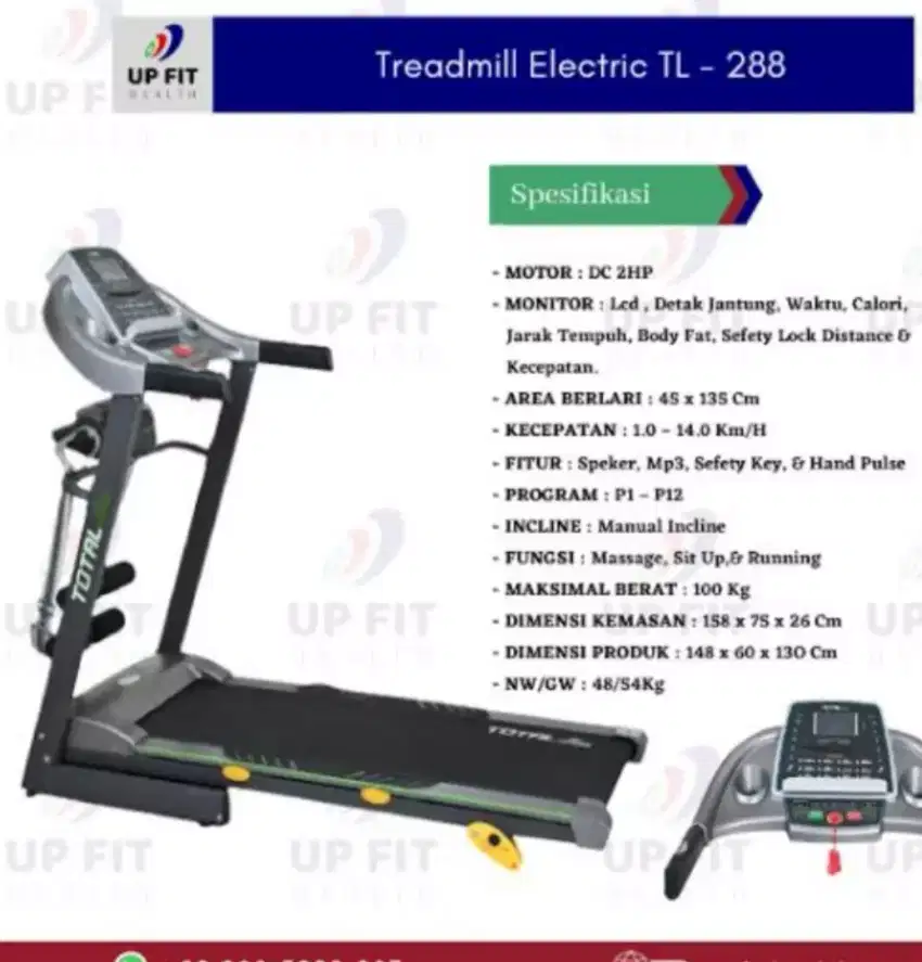 Treadmil elektrik TF 288/2 hp