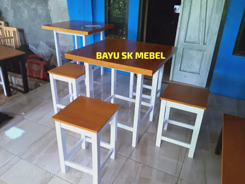 Set meja kursi cafe kedai warmindo