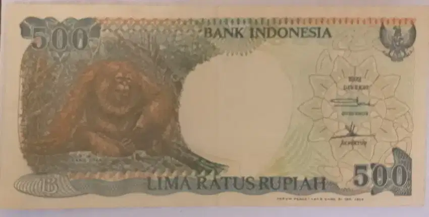 Uang 500 orang hutan 1992 asli