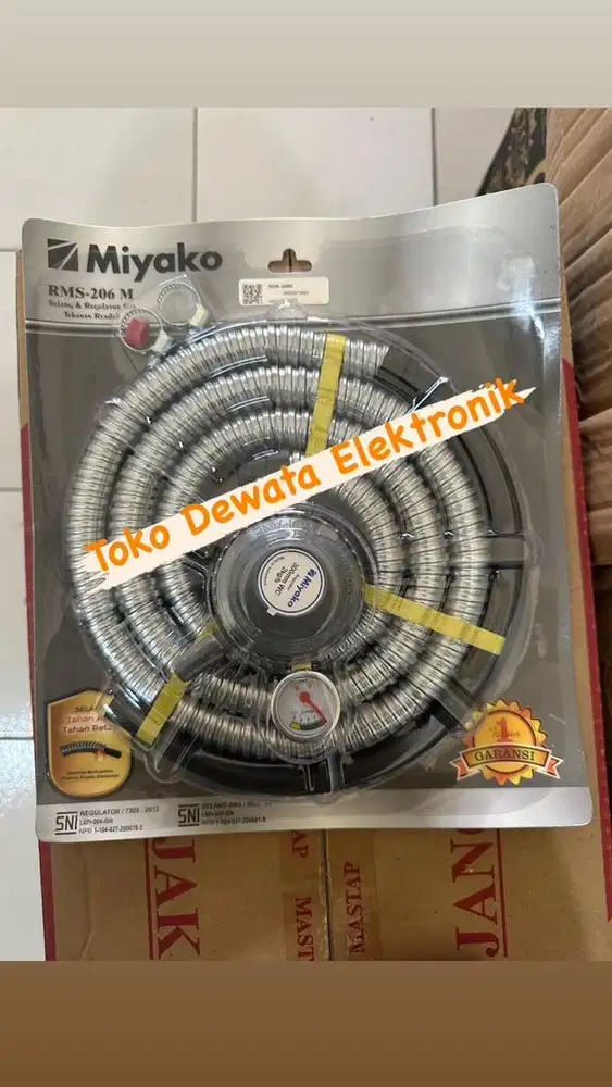 Selang kompor paket regulator Miyako sudah SNI bonus 2klem & 1karet