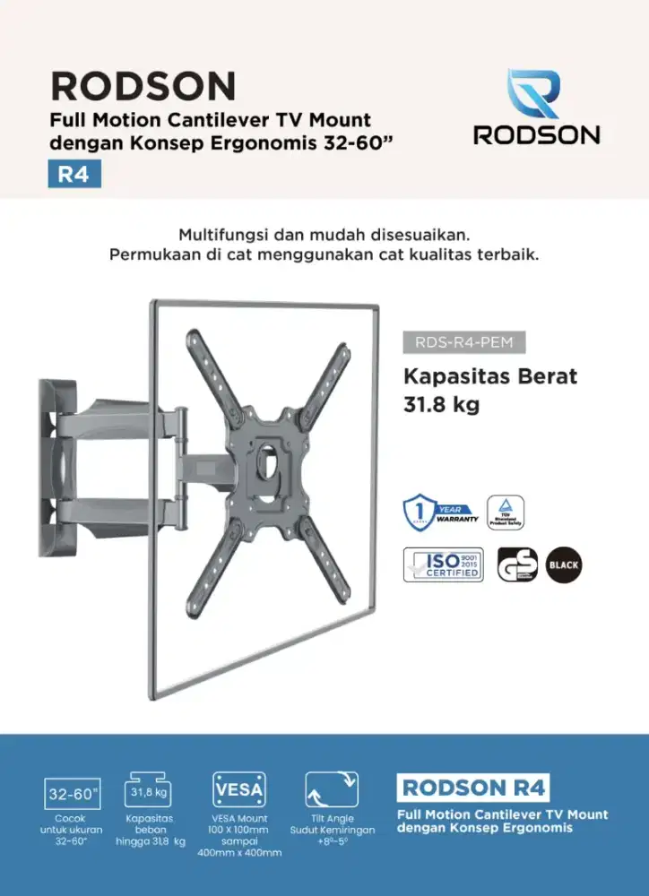 Jasa pasang tv LED swivel 19-43