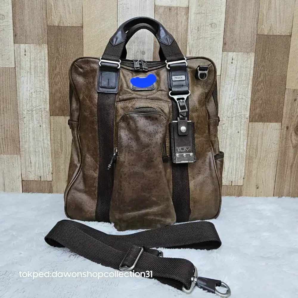 Tumi lejeune tote bag brown leather original