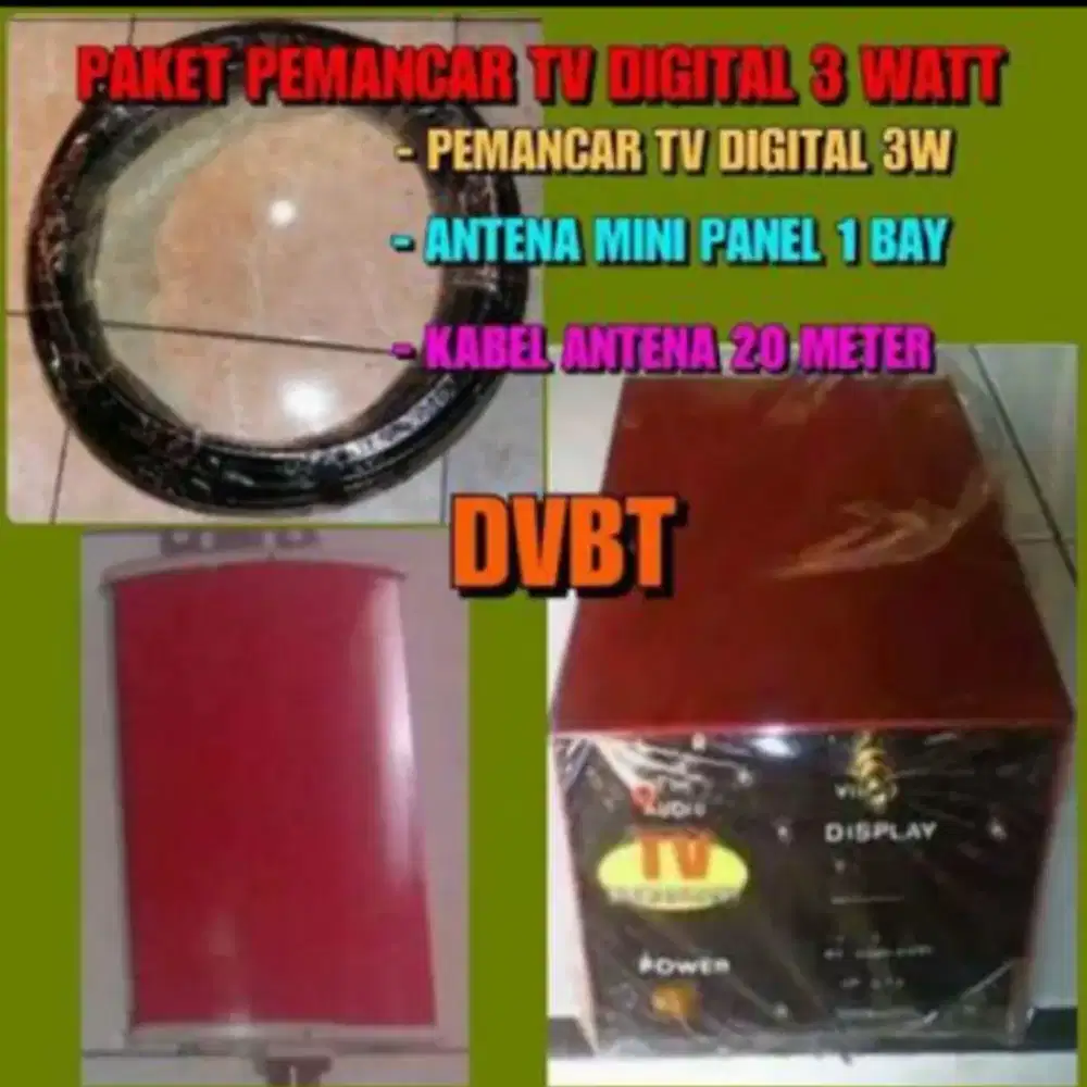 PAKET PEMANCAR TV TRANSMITTER TV DIGITAL DVBT 3 W SOLID STATE