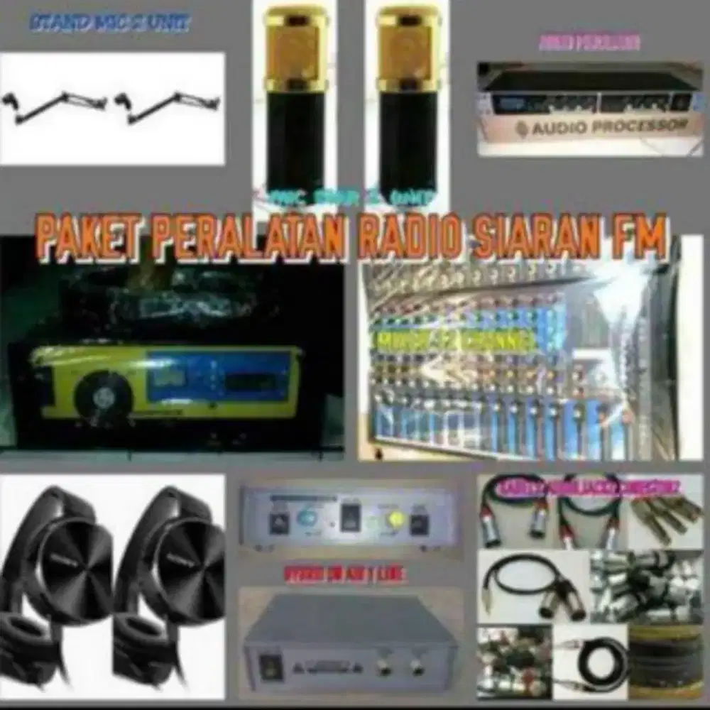 PAKET HEMAT PERALATAN STUDIO SIAR RADIO SIARAN DENGAN PEMANCAR FM
