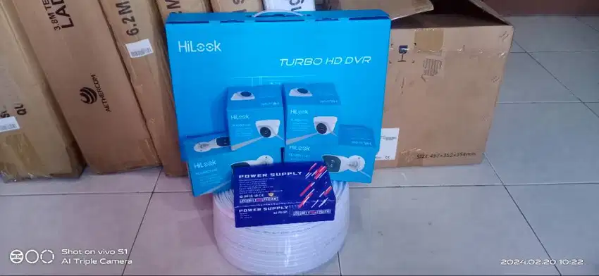 Cctv hilook 2mp 2 kamera sdh sama pasang