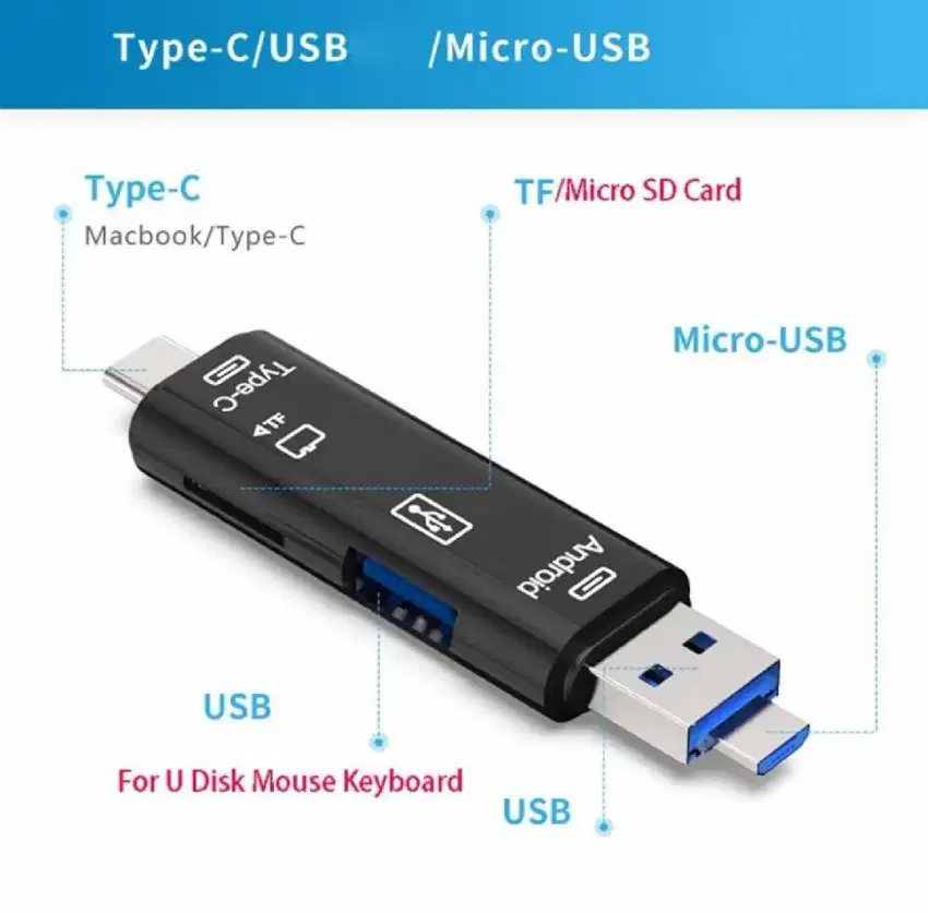 Phone Accessories 5 in 1 Multifunction USB 3.0 Type C Micro USBI