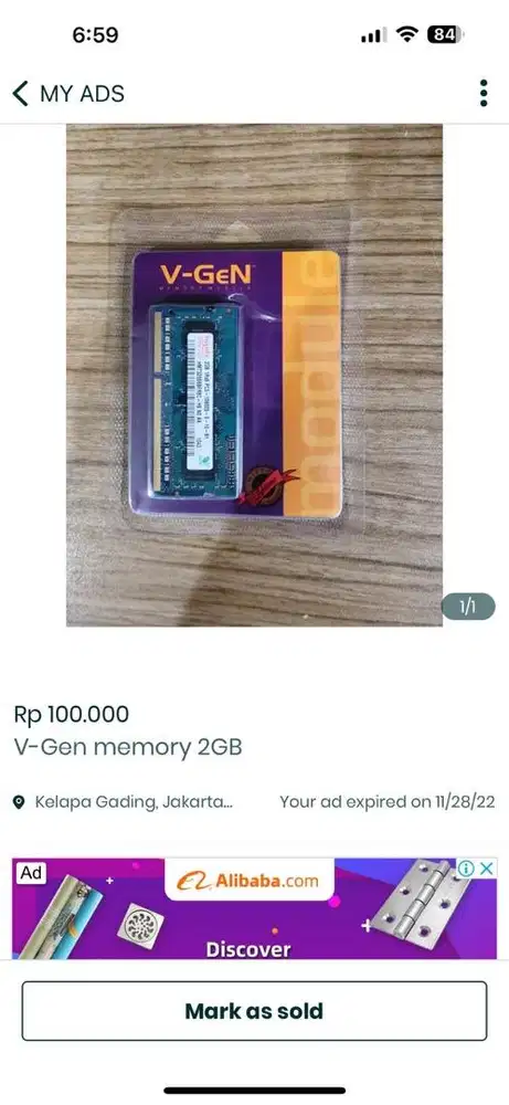 V Gen memory 2 GB