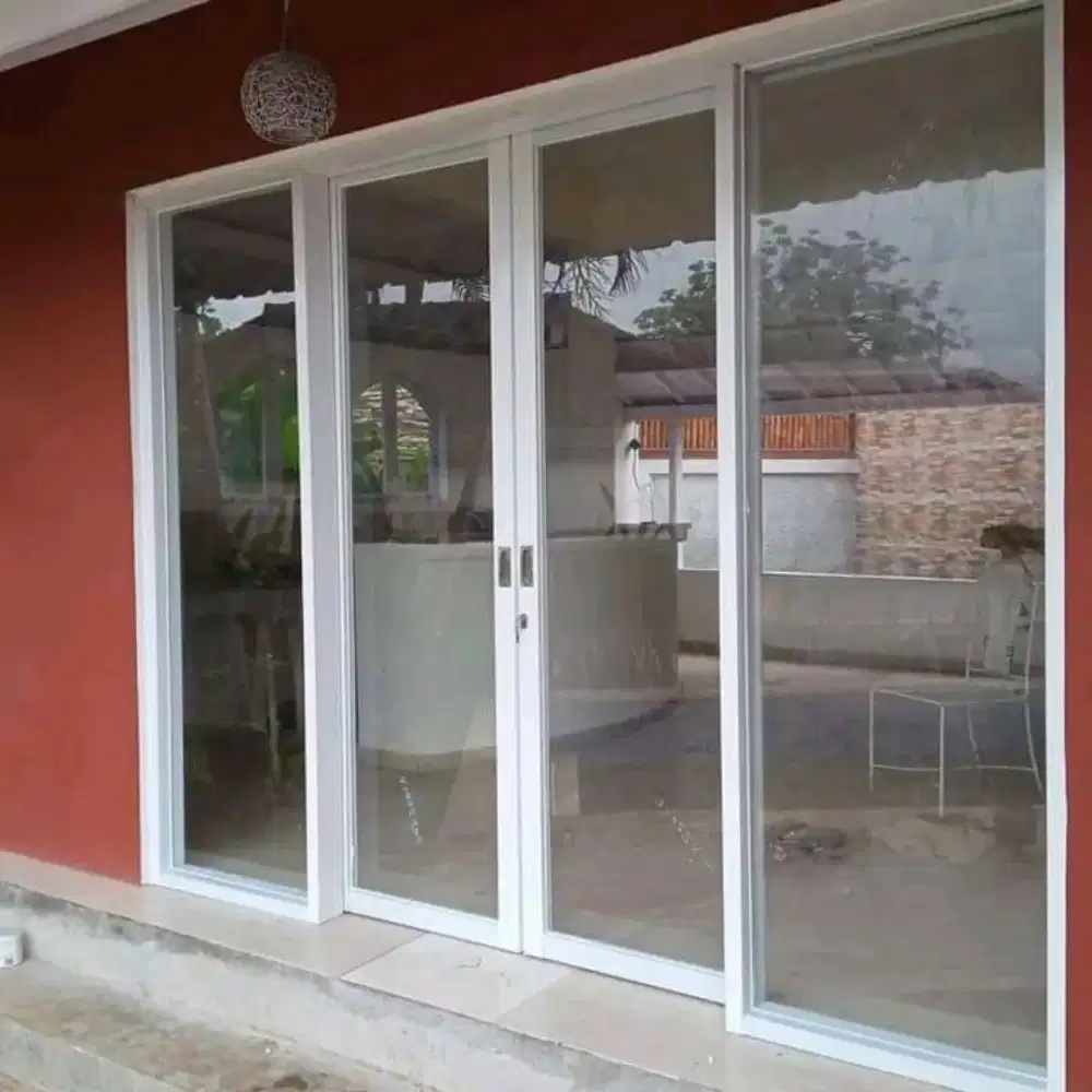 Desain Terbaru Kusen Alumunium Pintu lipat pintu sledd Mewah Tirai