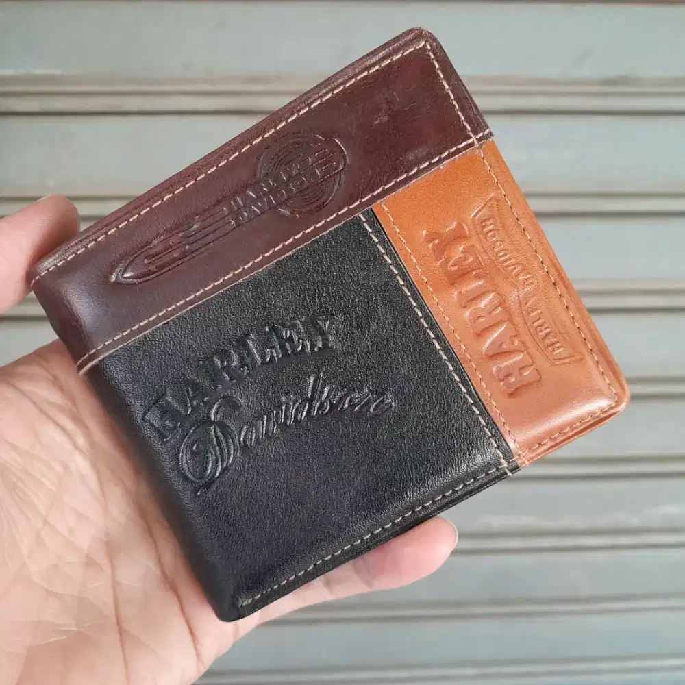 DOMPET PRIA KULIT ASLI HITAM COKLAT HARLEY DAVIDSOON