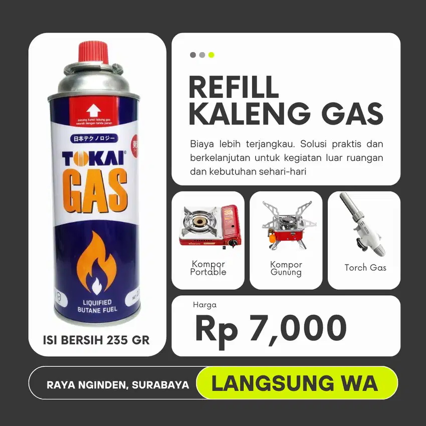 Refill Tabung Gas Kompor Camping Portabel Apartemen Kos Isi Ulang