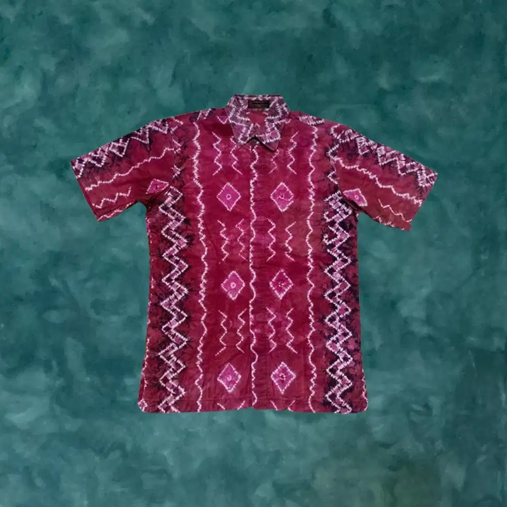 Kemeja Pria Lengan Pendek Motif Katun, Kemaja Pantai, Kemeja Batik - L