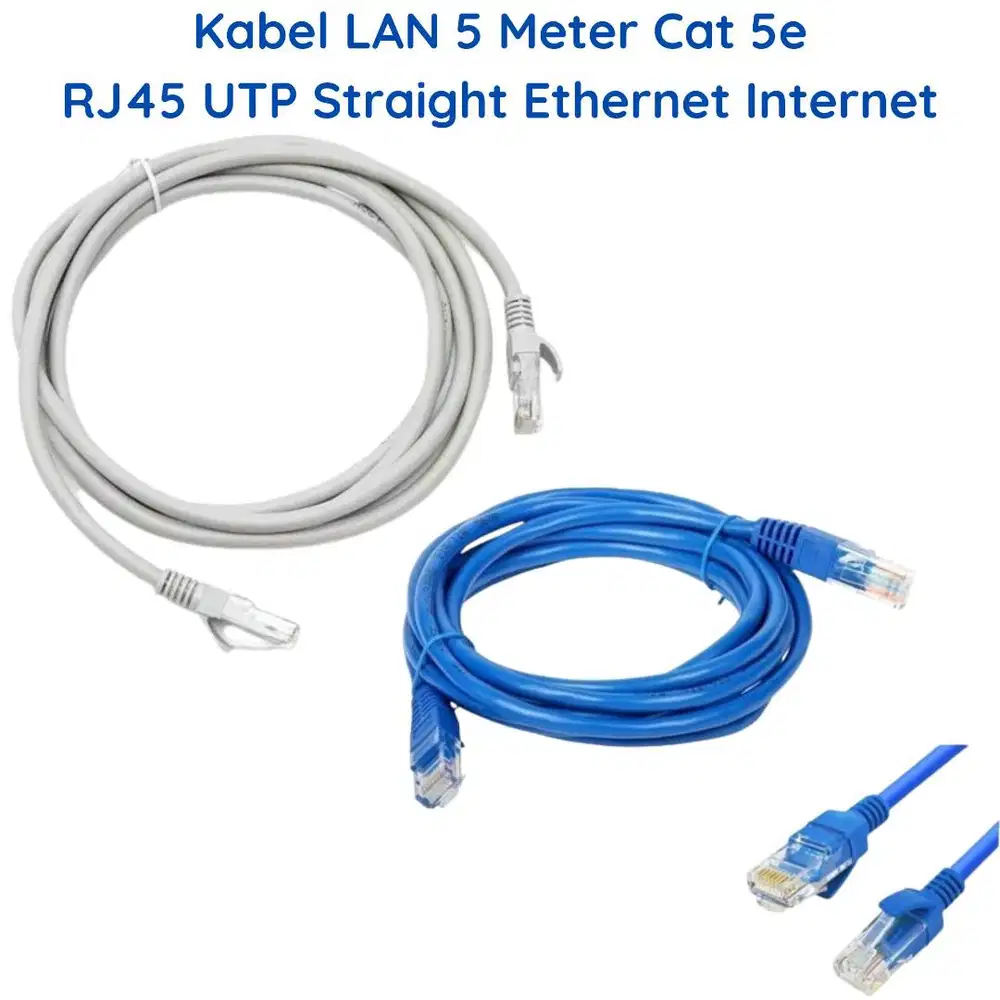 Kabel LAN Cat 5e RJ45 Straight UTP 4 Pair Cat5e Wifi Internet Ethernet