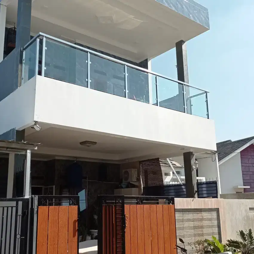 Railing kaca reling stenlis & kanopi balkon alderon solarflat solartuf