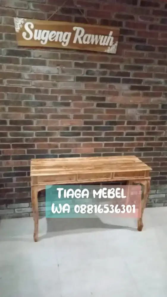 Meja Konsul 3 laci kayu jati di Yogyakarta