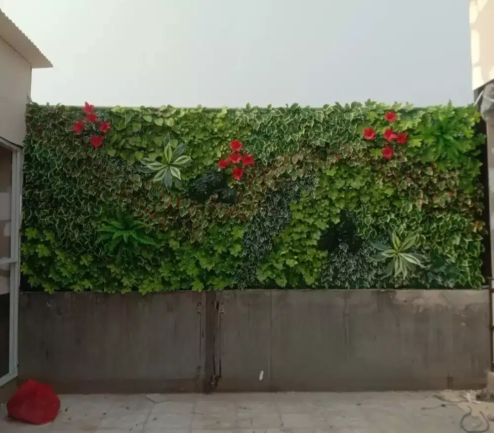 Taman dingding pohon plastik ,taman vertikal sintetis,vertikal garden