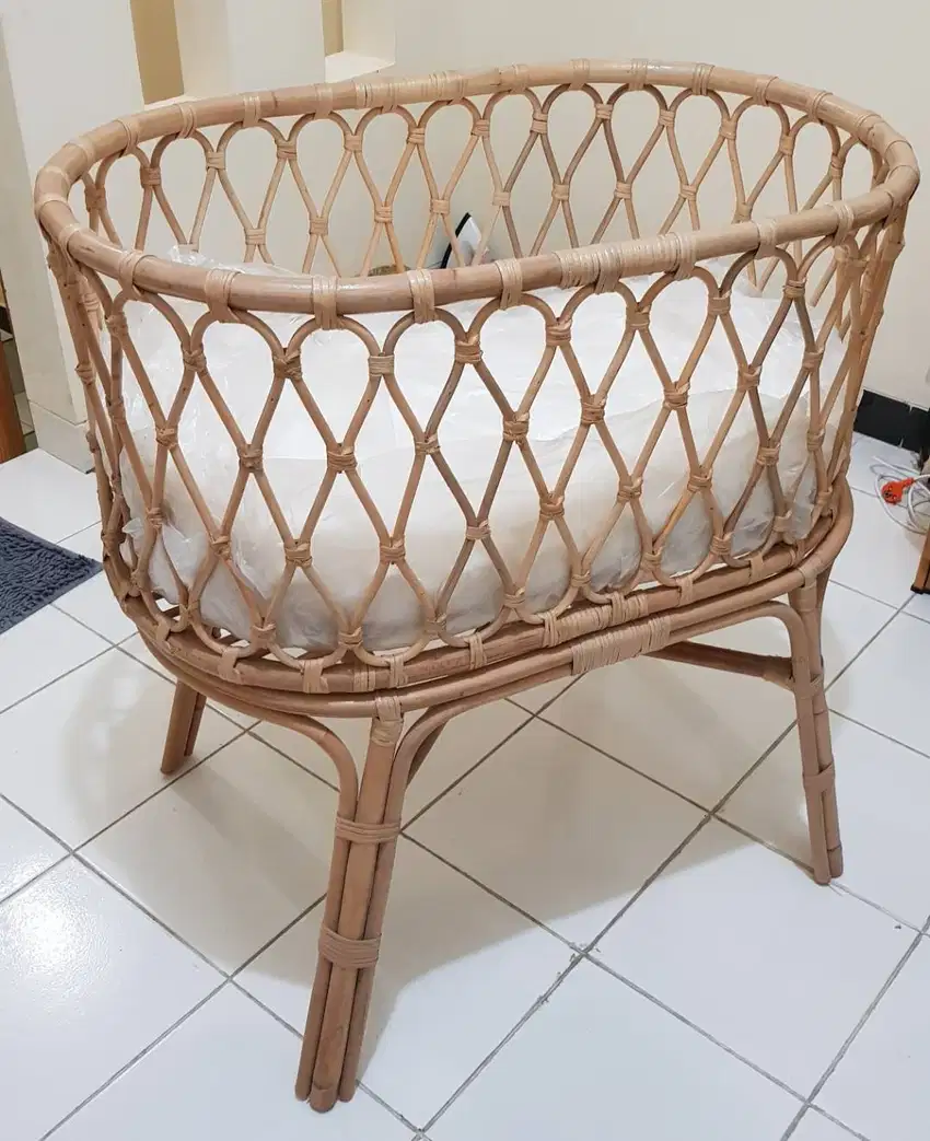 Bassinet Tempat Tidur Bayi Bohemian Rotan