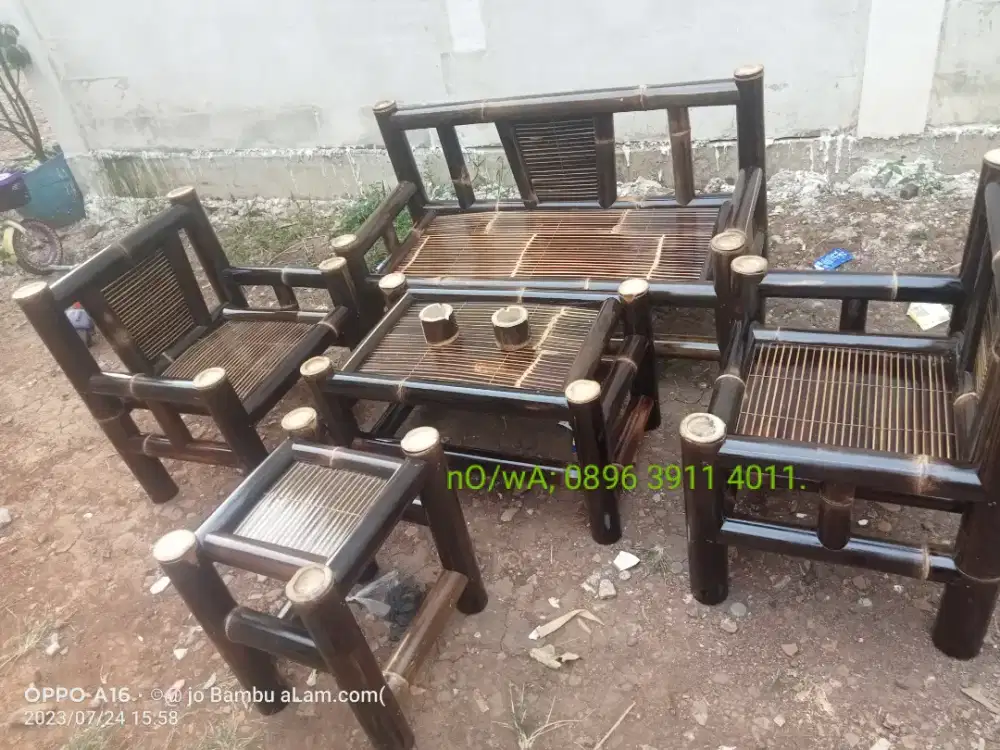JuaL kursi bambu hitam asLi