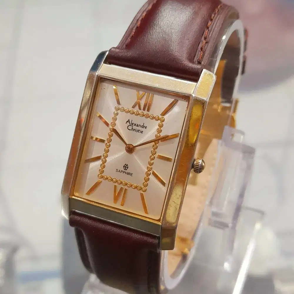 Jam Vintage Quartz Alexandre Christie Sapphire Swiss TankWatches