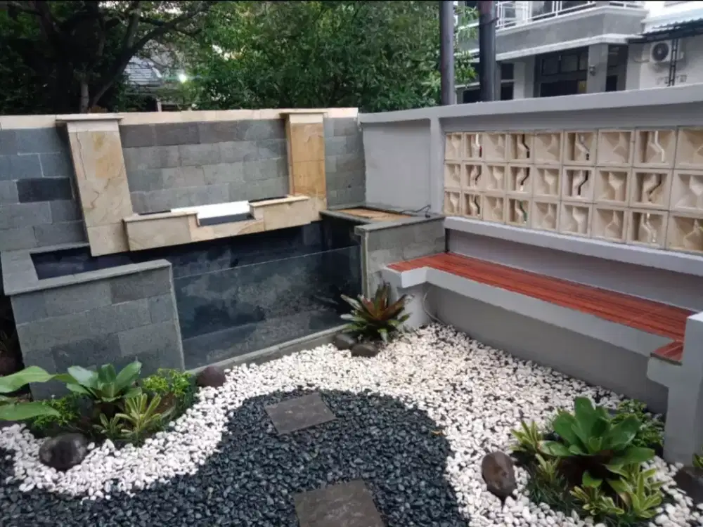 Kolam ikan koi, kolam minimalis atau kolam air mancur