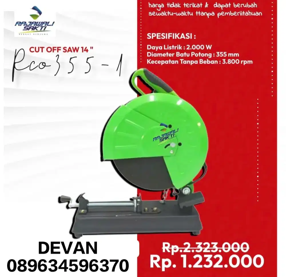 Mesin potong besi Cut off 14 ryu RCO355-1 murah bergaransi