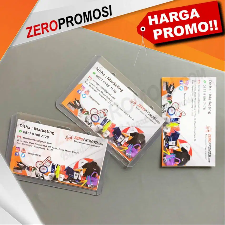 ID Card Case A1 Casing Plastik Name Tag Horizontal