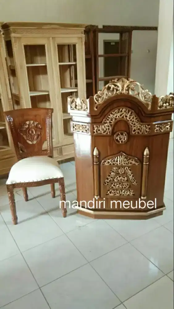 Podium mimbar kursi furniture jati.