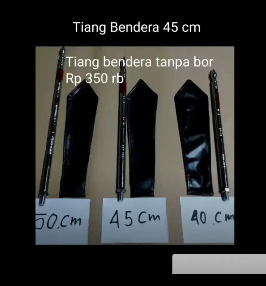 Besi krom 19 mm panjang 40 cm dengan tutup pasang mudah