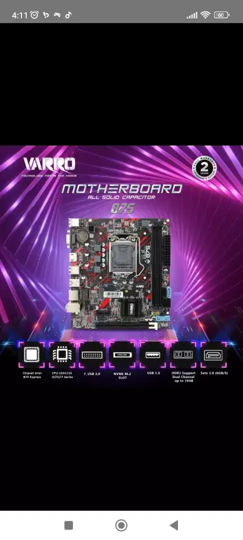 Motherboard Varro H61 Plus