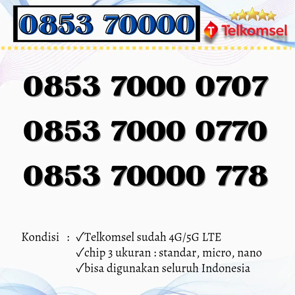 Nomor cantik Cover Telkomsel prabayar seri KWARTET