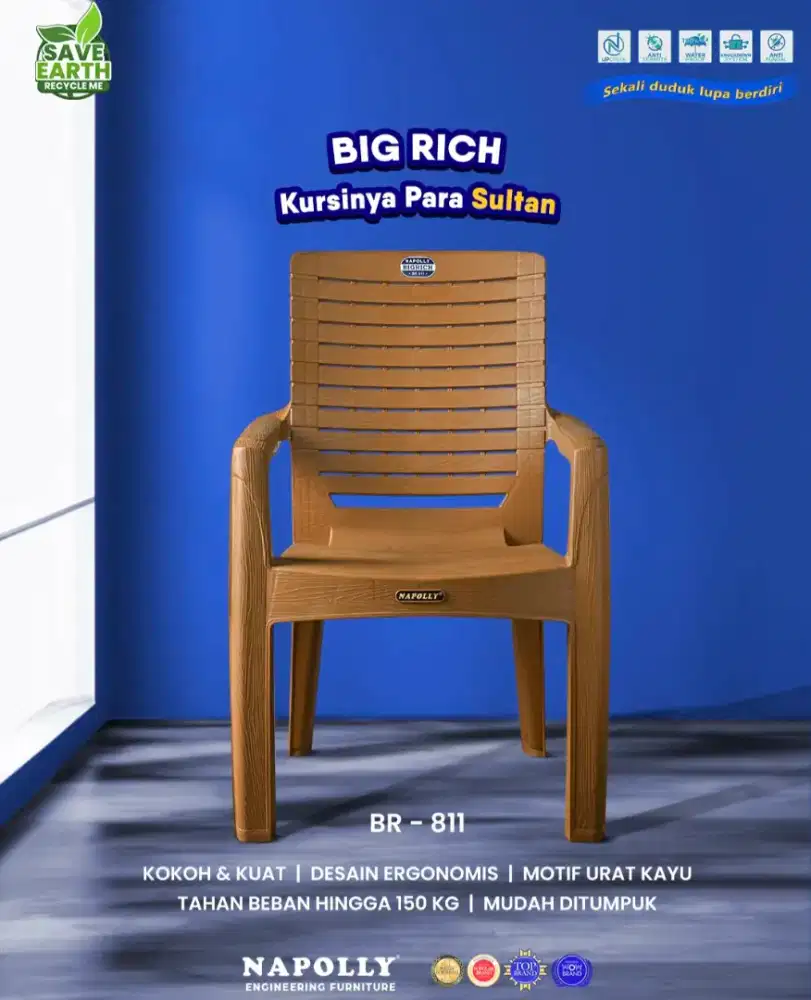Kursi Plastik Napolly Tamu BIGRICH 811