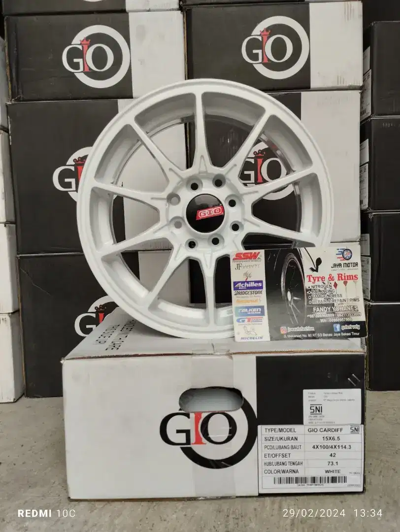 Velg gio cardift r15 4x100/114 lbr6,5 et42