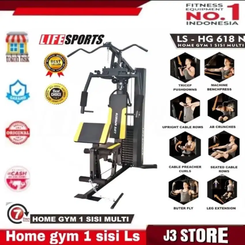 Alat fitnes olahraga home gym 1 sisi