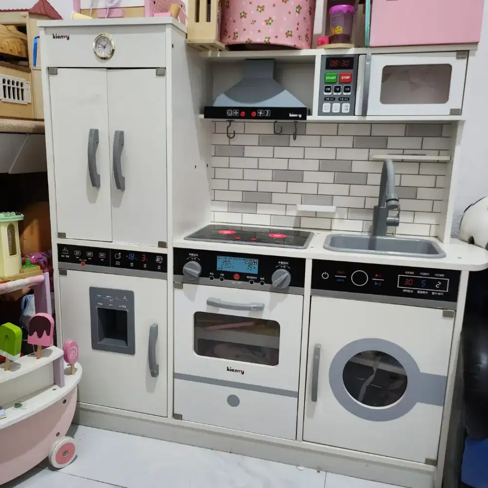 Kitchen Set Mainan Anak bahan MDF + Kulkas