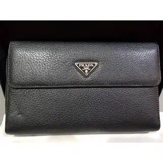 Dompet Prada Genuine Leather Wallet Black