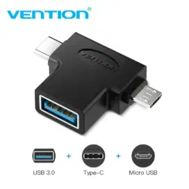 OTG Adapter Vention 2 in 1 USB 3.0 Dual Converter Micro USB & Type-C