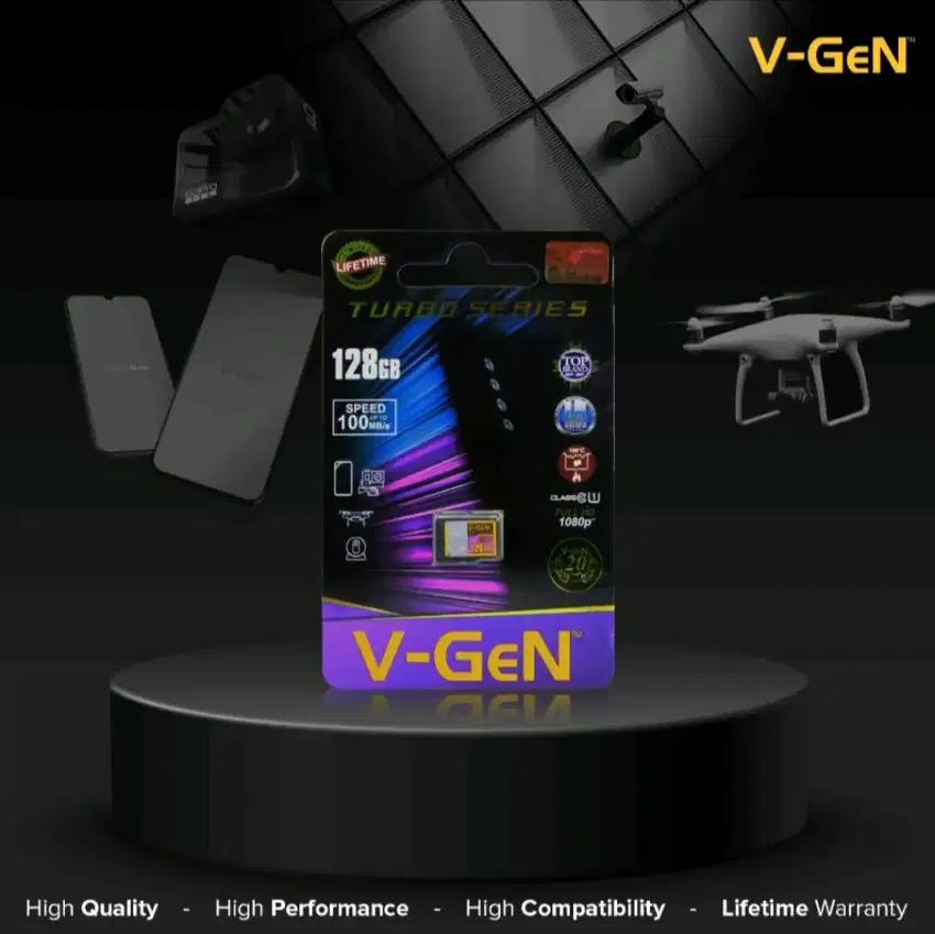 V-GeN MicroSD 64/128GB Turbo 100MBps Class 10 Memory Card Original
