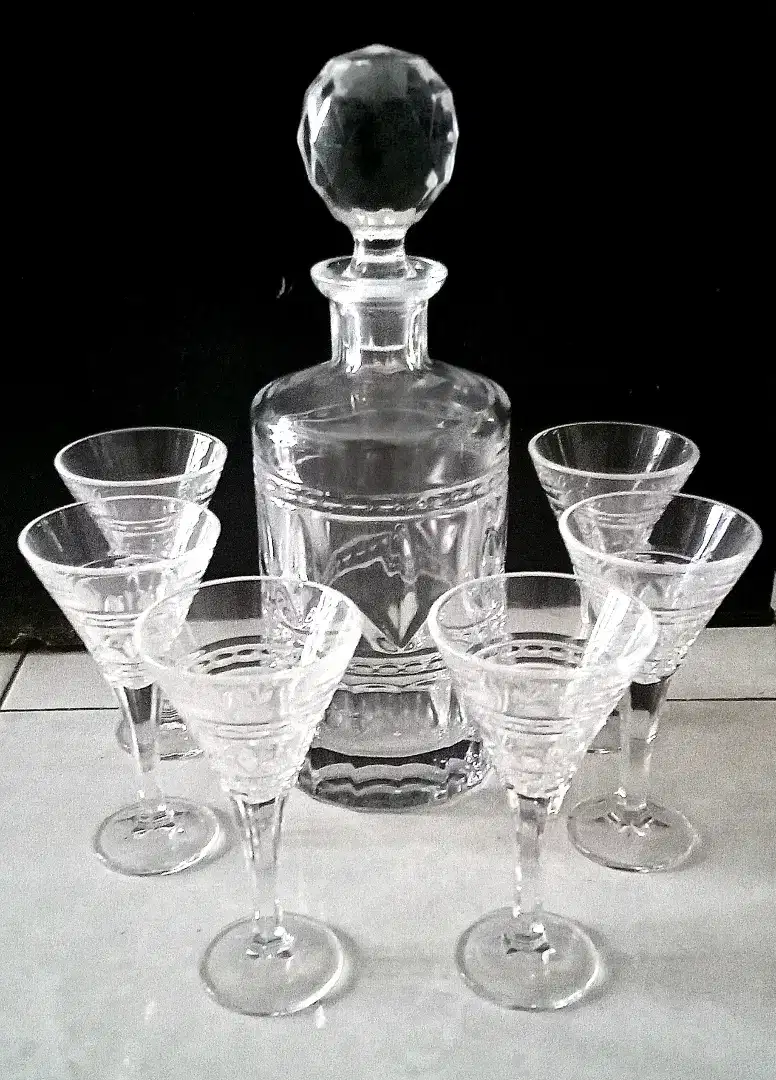 Gelas kristal set bohemia + botol wine