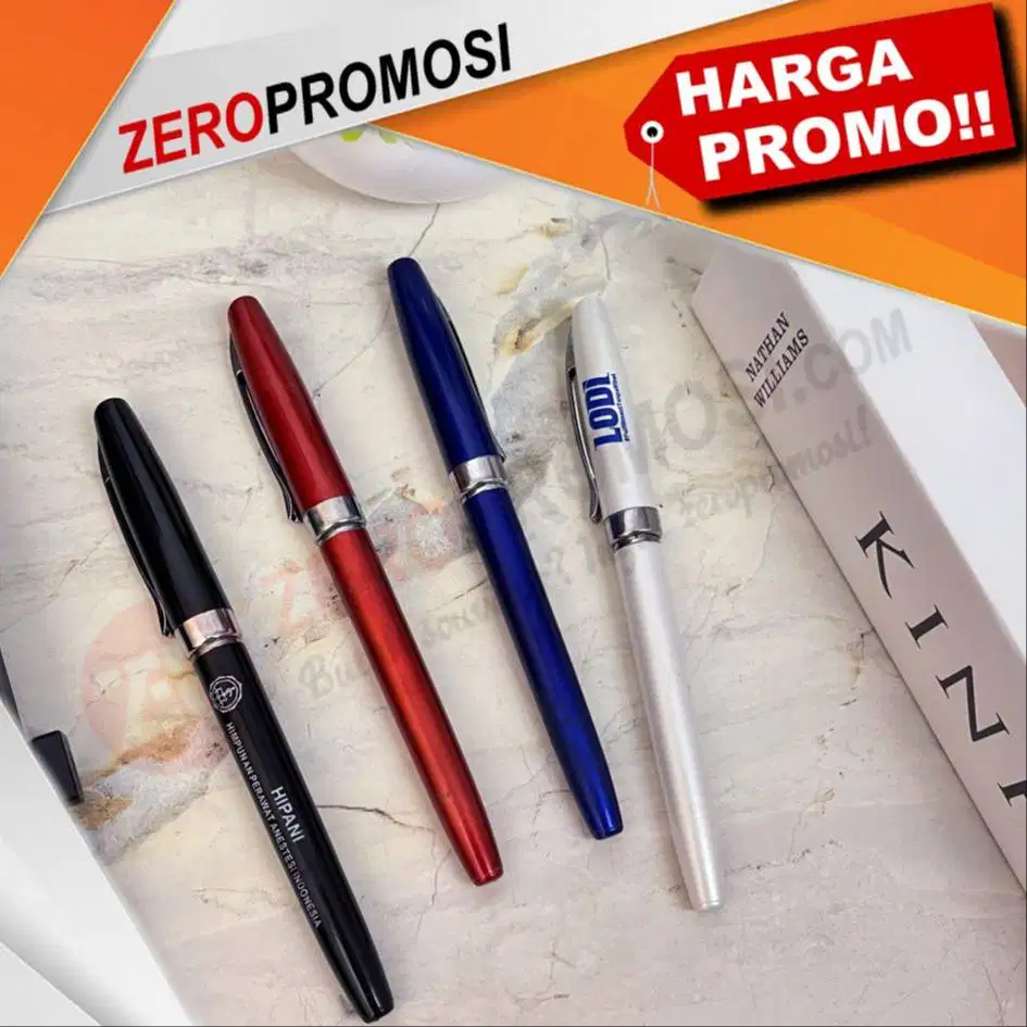 Souvenir Pen Metalik 827 Gel Tutup Cabut Cetak Logo