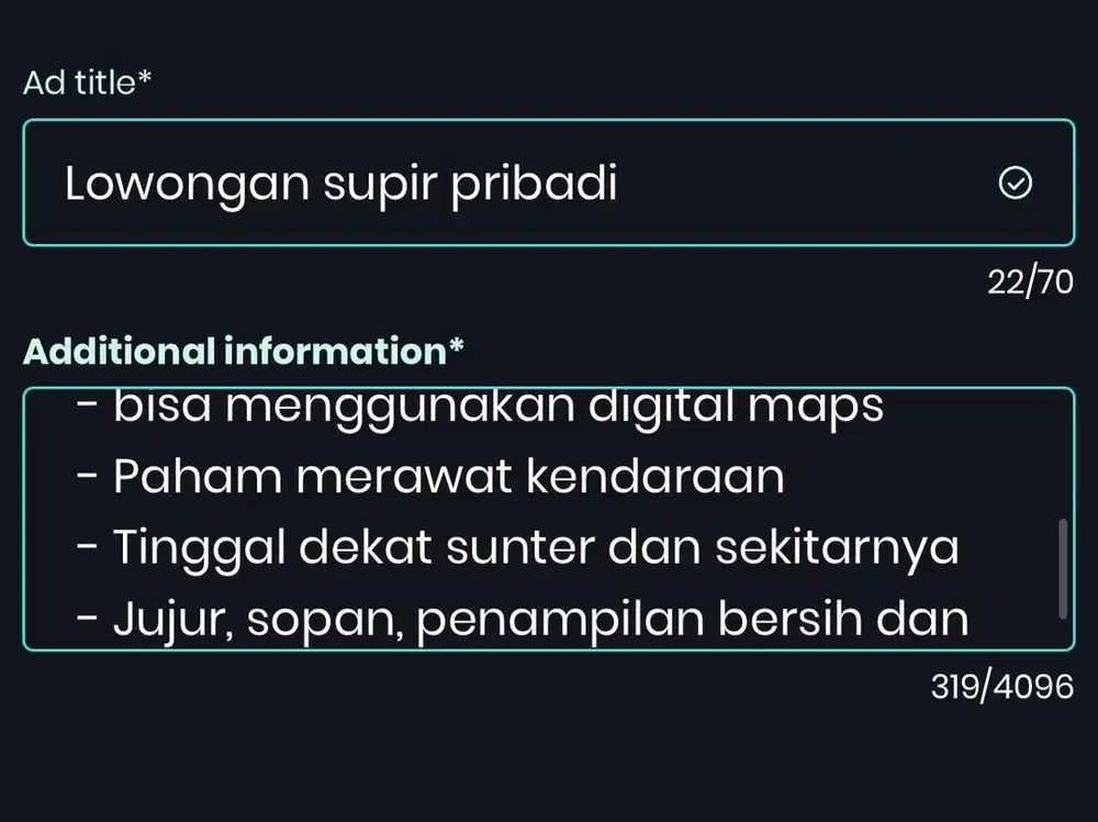 Lowongan supir pribadi