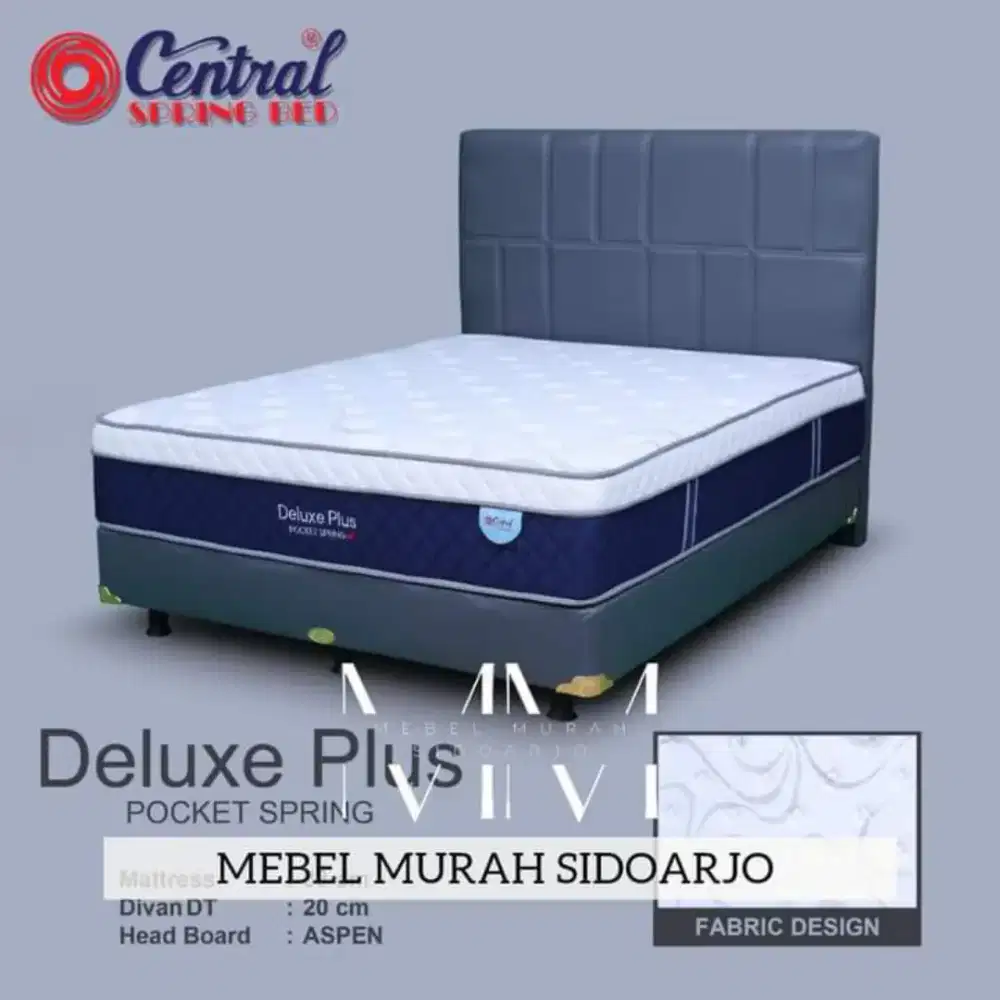Kasur spring bed central deluxe plushtop plus 120x200 matrass pocket