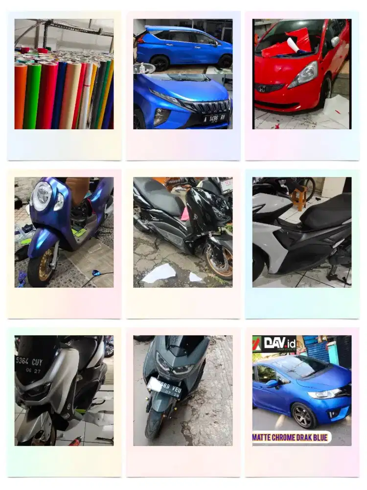 Pasang stiker mobil motor wrapping stiker