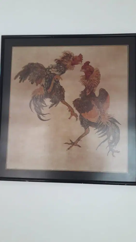 Jual Murah Lukisan 2 Ayam Jago