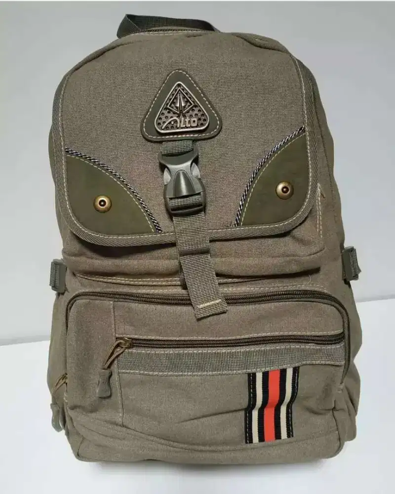 Promo Tas Ransel Laptop Kanvas Impor + Rain Cover