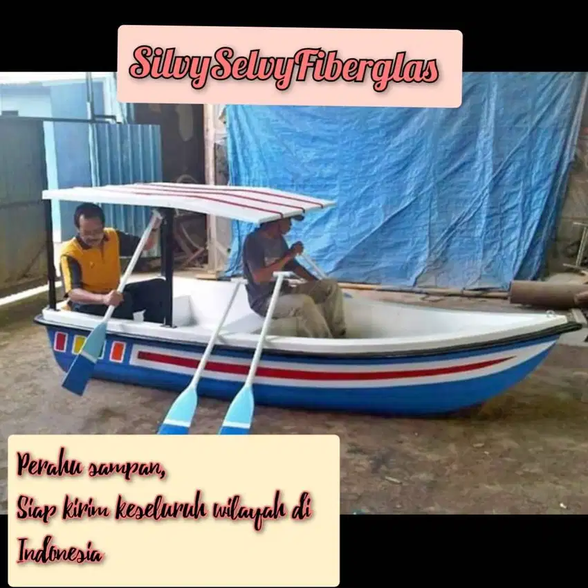 perahu sampan,perahu dayung kap 4 orang,,siap kirim