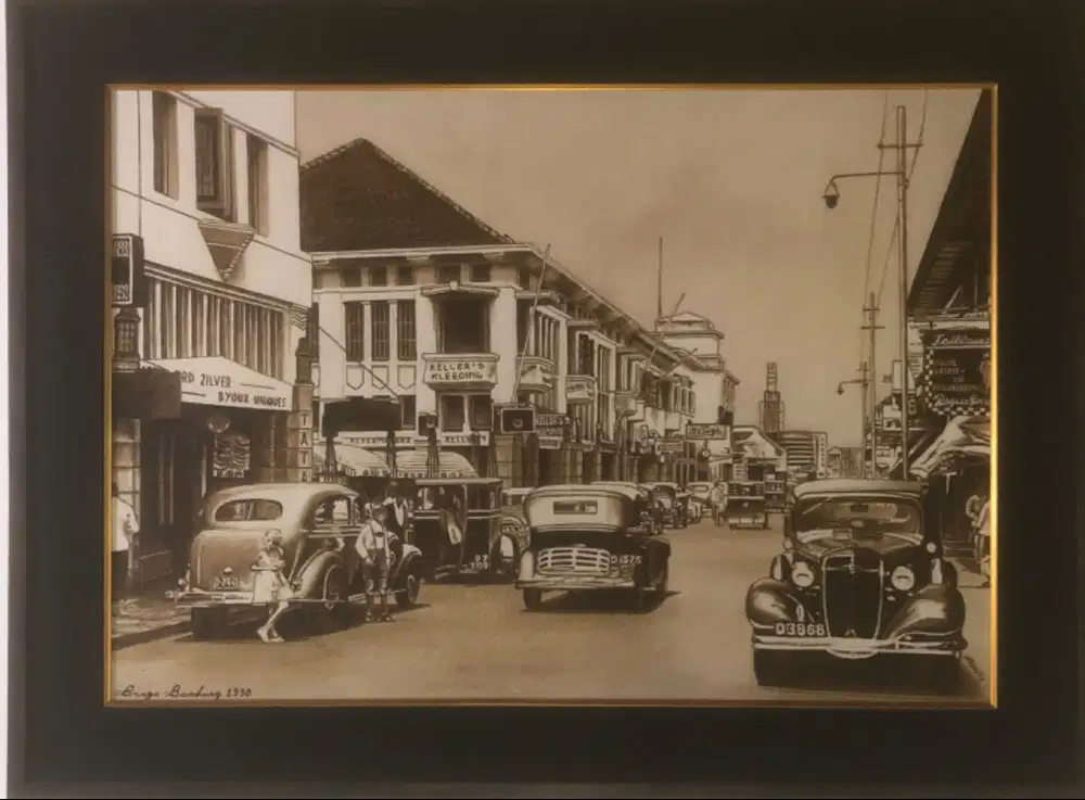 Lukisan Braga Bandung 1930