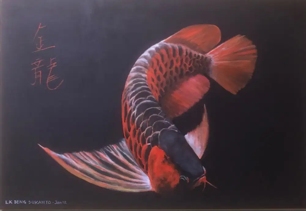 Lukisan Arwana Naga Mas Chin Lung